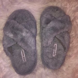 Grey Steve Madden soft slippers
